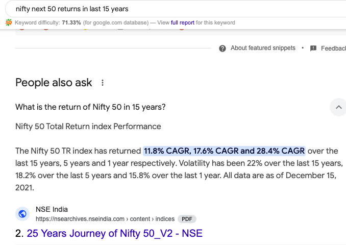 Nifty 50 returns